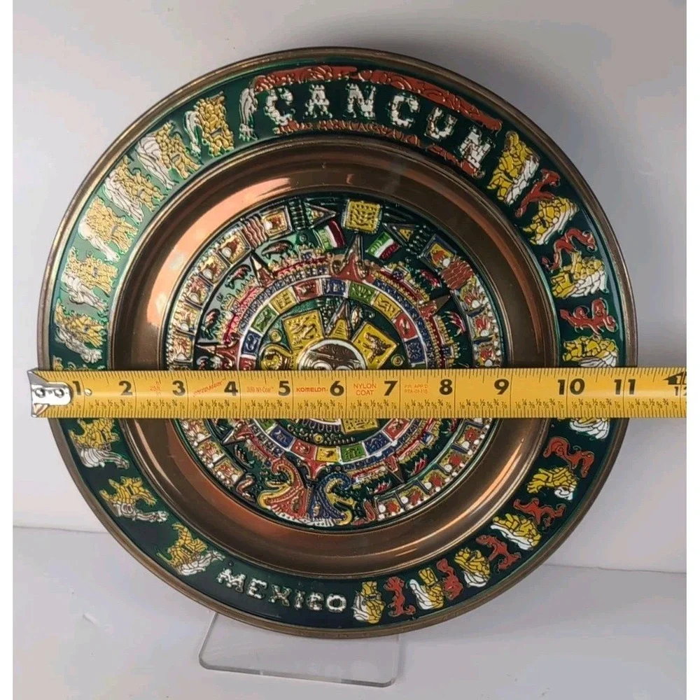 Handcrafted Cancun Mexico Enameled Aztec 11